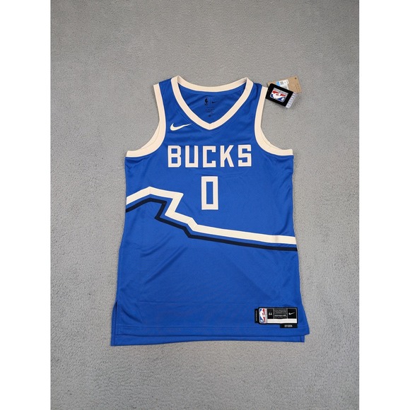 Milwaukee Bucks‎ Jersey Mens Medium Blue NBA Basketball Nike Lillard 0 Swingman